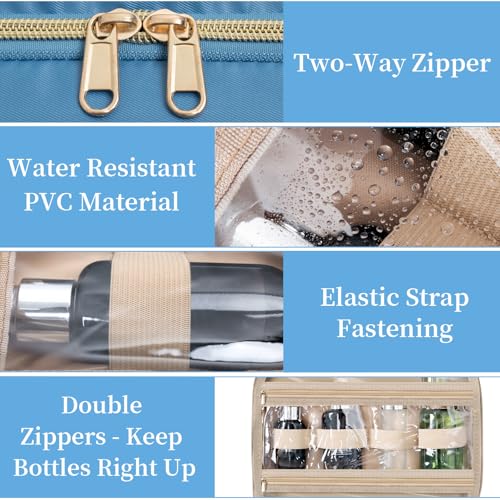 WELIDAY Medium Blue Hanging Toiletry Bag - Water Resistant Travel Organizer
