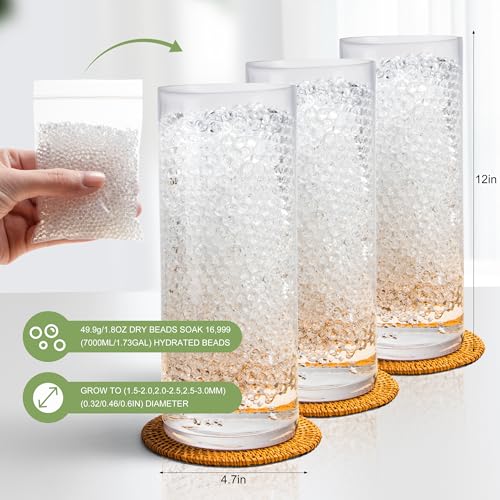 ANZON MORIES Clear Deco Granules - 205k Pcs for Vases, Reusable & Durable, Medium Size 0.36"-0.46"