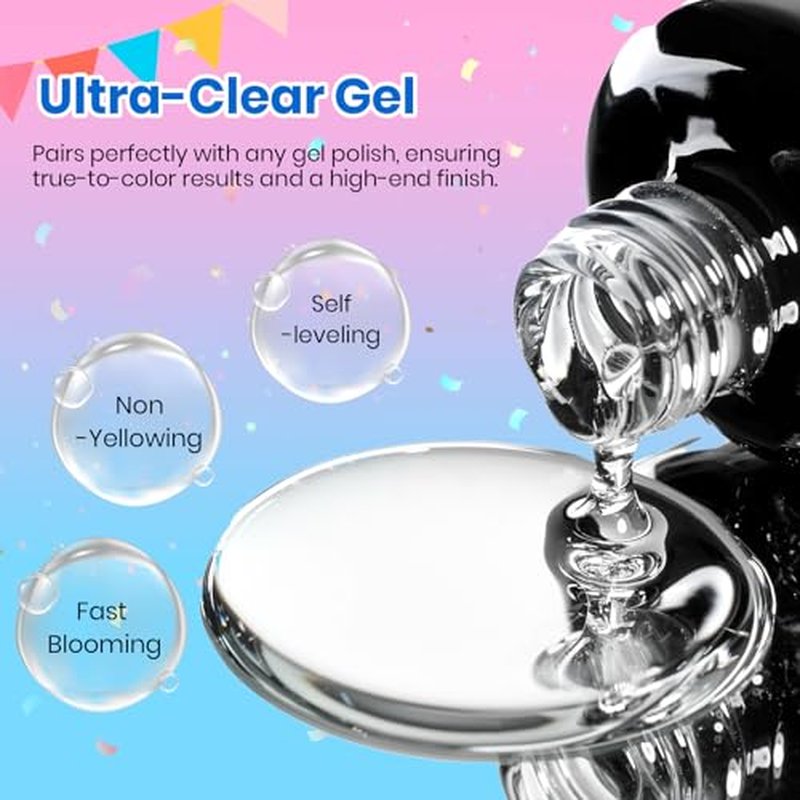 Beetles Blooming Gel 15ml Clear Uv Led Aura Nails Gel Polish for Spreading Effect Marble Natural Stone Watercolor Floral Print Soak Off Diy Nail Art Design Manicure Gift for Women