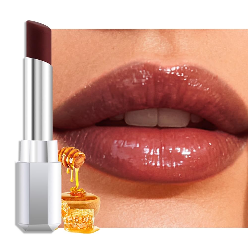 Brown Honey Lipstick | Tinted Moisturizing Lip Balm for Dry Lips - Vegan Hydrating Gloss, Sheer Lightweight Makeup, 1Pc