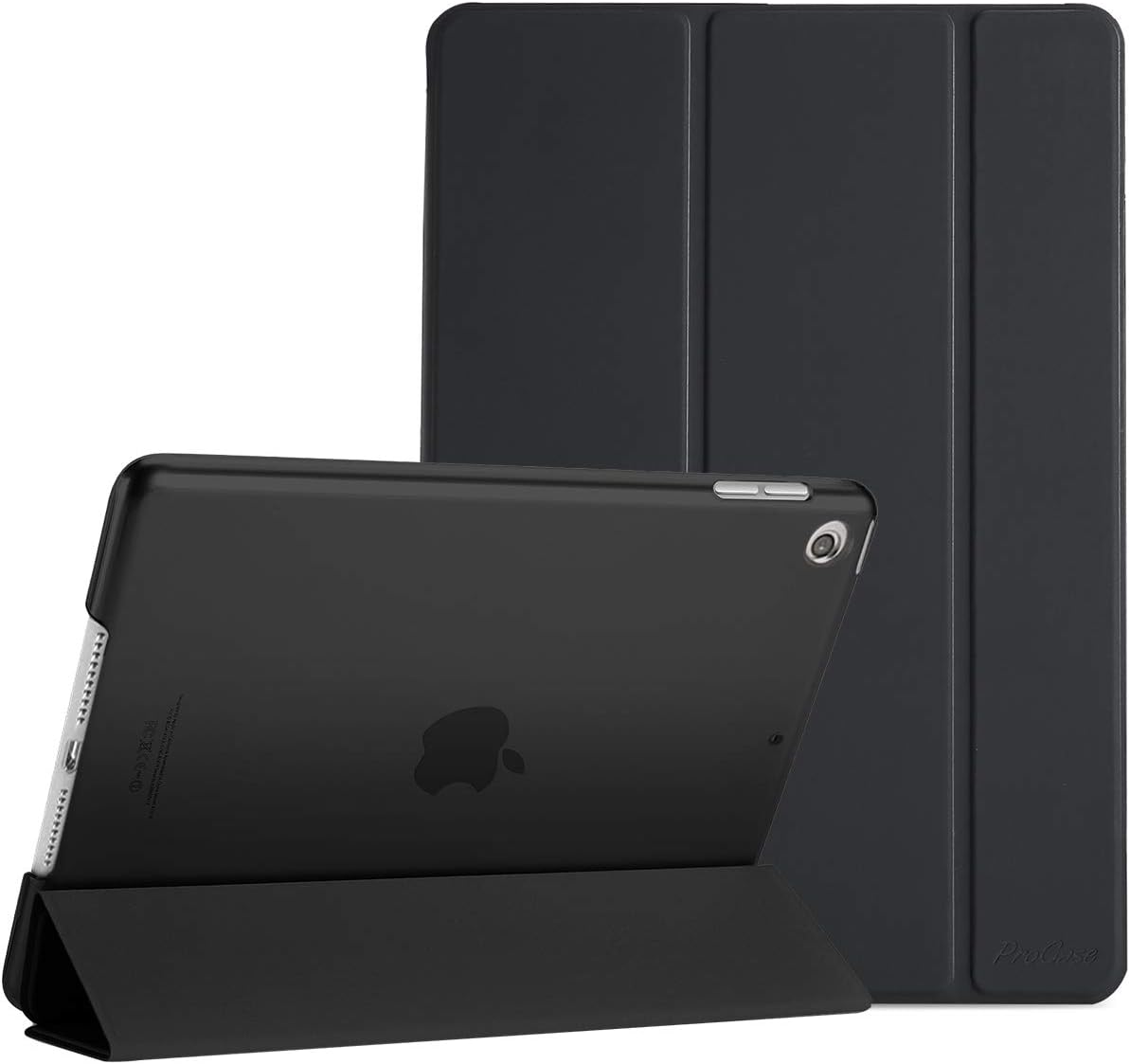 iPad 9th/8th/7th Generation Case | Slim Smart Cover with Translucent Hard Shell - 10.2 Inch, Black
