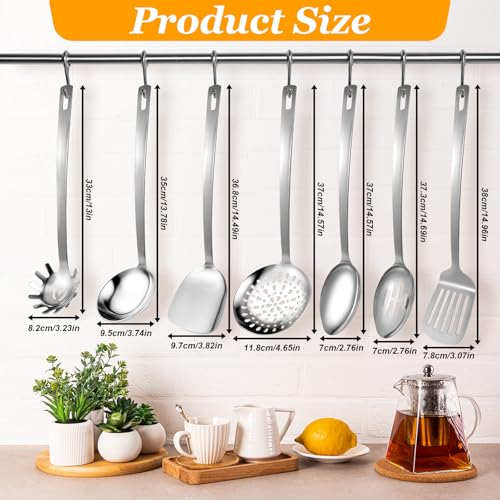 7-Piece Stainless Steel Kitchen Utensils Set with Ergonomic Handles