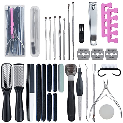 WOBEVB 31-Piece Professional Pedicure Kit with Nail Clipper & Callus Remover