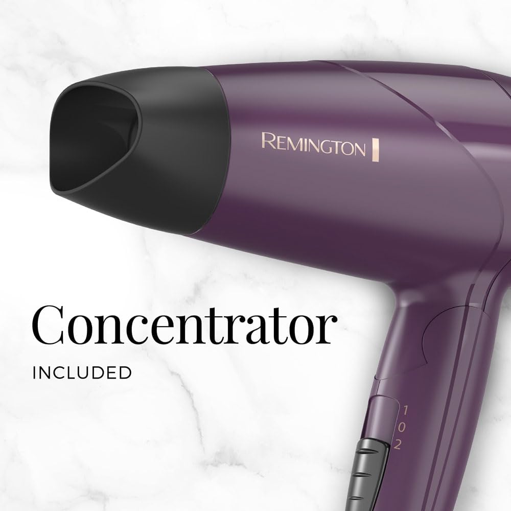 Remington Travel Hair Dryer - Compact Folding Design with Dual Voltage & Ceramic Coating | Lightweight for International Use