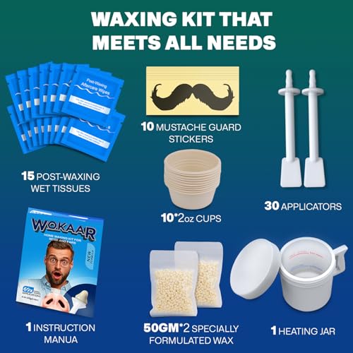 Wokaar Painless Nose and Ear Hair Removal Waxing Kit - 100g Wax Set