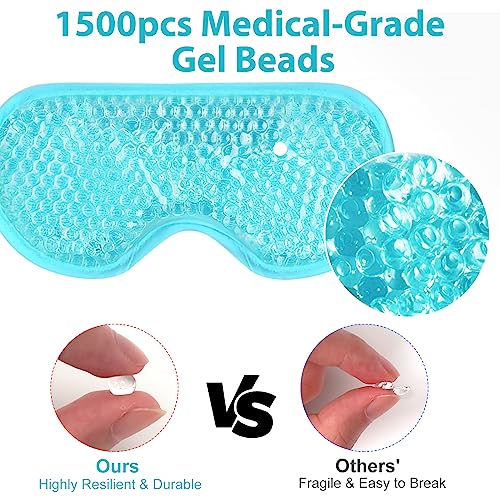 BeeVines Pink & Blue Gel Eye Mask 2 Pack - Cooling & Hot Therapy for Puffy Eyes, Dark Circles, Sinuses Relief