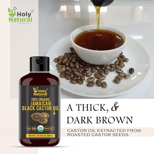 Holy Natural Organic Jamaican Black Castor Oil for Hair Growth (10.15 fl oz)