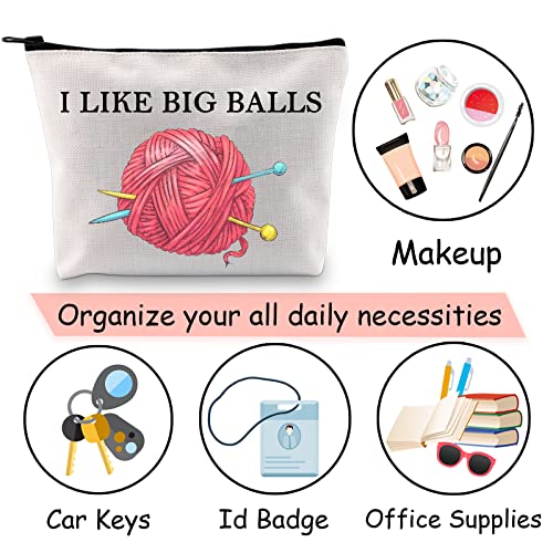 I Like Big Balls Knitting Project Bag - Funny Crochet Supply Organizer