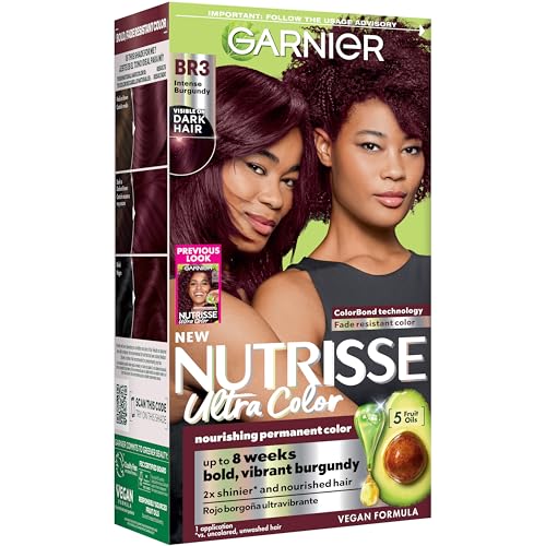 Garnier Nutrisse Ultra Color Permanent Hair Dye, BR3 Intense Burgundy