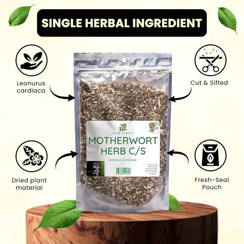 Motherwort Herb Cut & Sifted - 4 oz Wildcrafted Leonurus Cardiaca for Herbal Tea