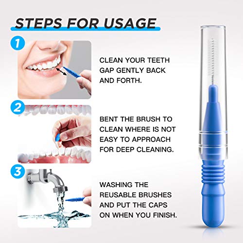 RAZOKO Interdental Brush 2Pack (2.5mm/3mm) - 176 Count Tooth Cleaning Tool