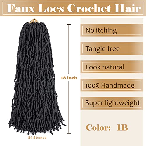 Love ORNAN 18-Inch Soft Faux Locs Crochet Braiding Hair - 7 Pack Set