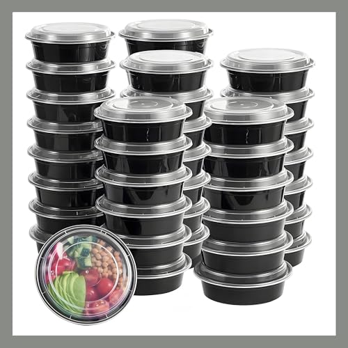 Meal Prep Containers Round Set of 10 - 32 oz, Leakproof & Stackable