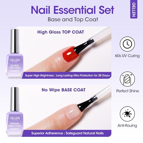Gellen Nail Dehydrator & Primer with Base & Top Coat Set - 18ml