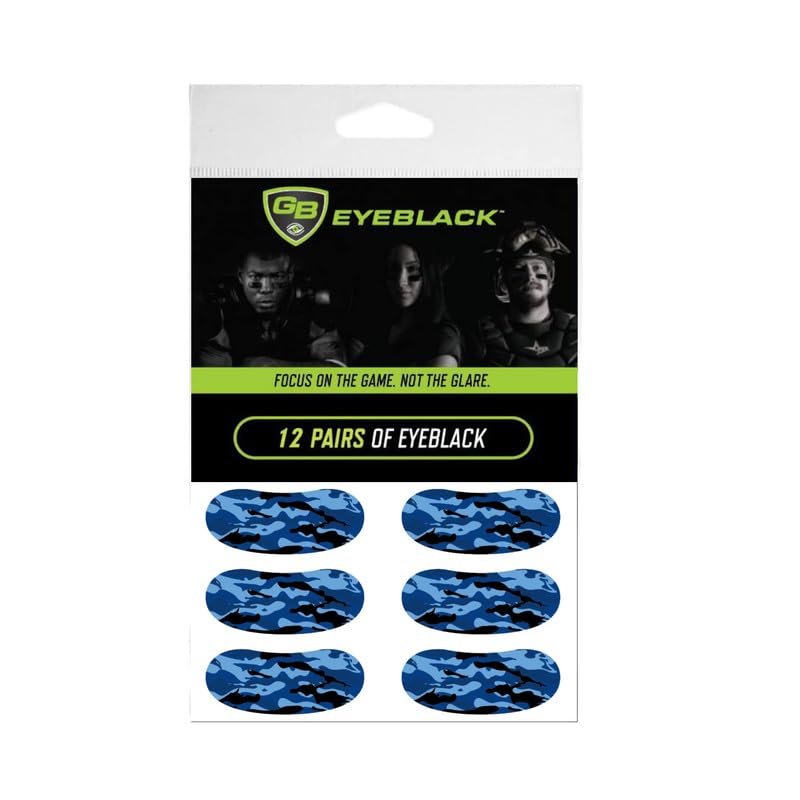 Breathable Eye Strips - Peel & Stick Athletic Eyeblack Stickers for Baseball, Football, Softball, Lacrosse | Black - 15 Pairs