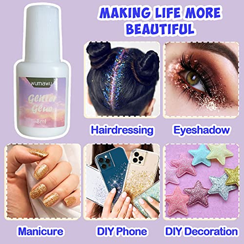 Wumawu 8ml Temporary Tattoo Glue - Water-Based Glitter Adhesive