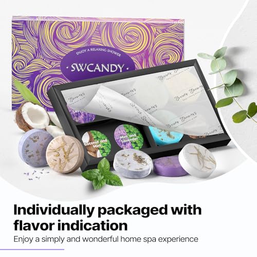 Shower Steamers Aromatherapy Birthday Gifts for Women - SWCANDY 8 Pcs Travel Essentials, Hotel Shower Spa Holidays Mom Wife Grandma Sister Her Self Care Relaxation with Natural Essential Oils Home