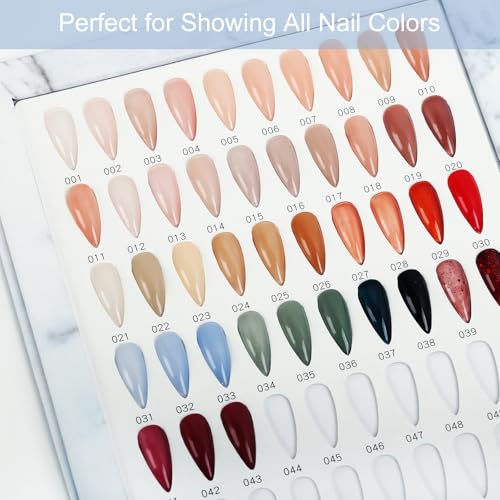 White Nail Color Book with 240 False Tips & Number Stickers - Professional Nail Swatch Organizer