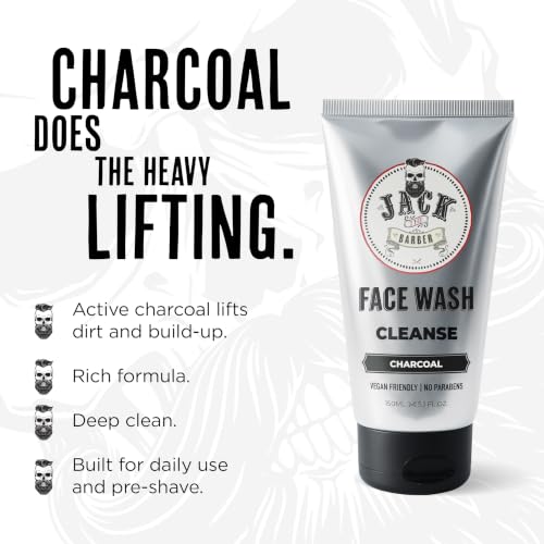 Jack the Barber Charcoal Face & Beard Wash - 150ml Deep Cleansing Formula