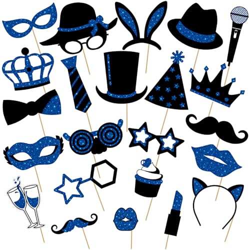 Zonon 24 Pcs Photo Booth Props Set for Parties and Weddings