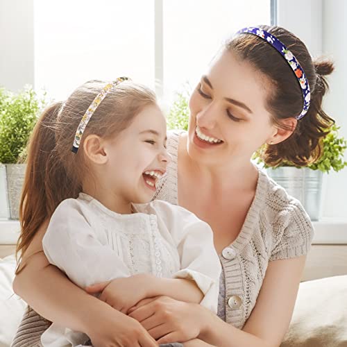 12PCS Floral Satin Headbands for Girls - Colorful Hair Accessories