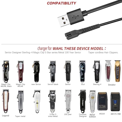 USB Replacement Charging Cord for Wahl Clippers, Finale & Vanish Shavers