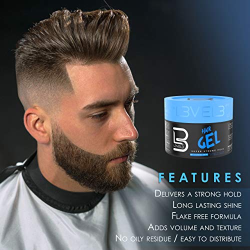 L3 Super Strong Hold Hair Gel, 16.9 oz - Flake-Free & Shiny Finish