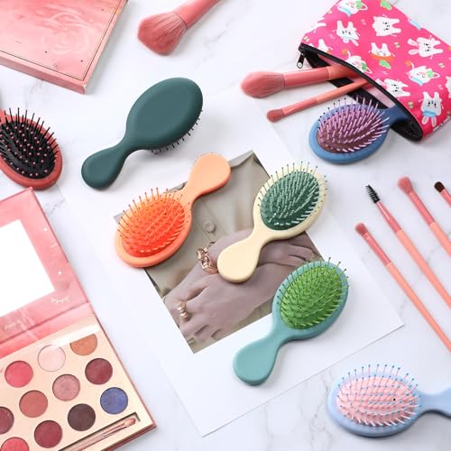 Sawysine 14-Piece Mini Detangler Hair Brush Set with Gentle Bristles, Classic Colors