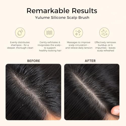 Yulume 2-Pack Black & Green Scalp Massager Shampoo Brush for Deep Cleansing & Hair Growth