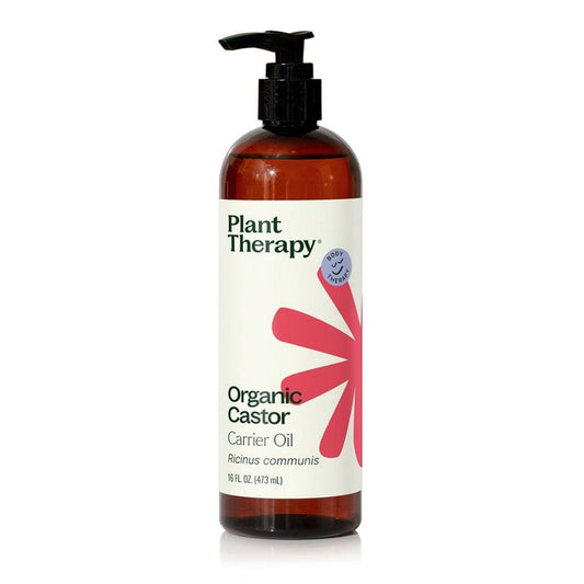 Plant Therapy Castor Oil USDA Organic Cold Pressed 100% Pure Hexane Free 16 oz Conditioning & Healing, For Dry Skin, Hair Growth, Eyelashes