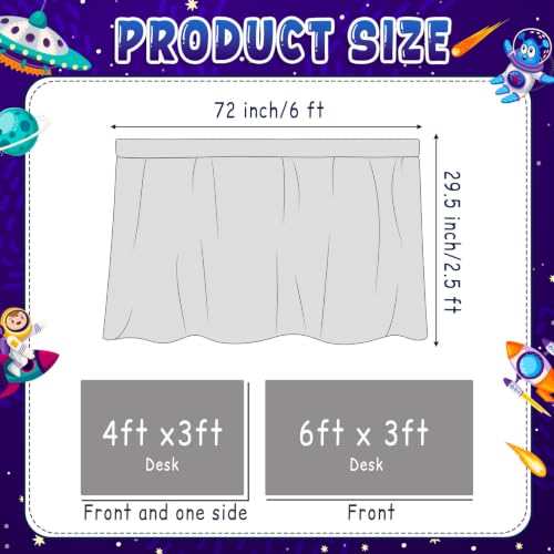 Tiamon 6 FT Galaxy Night Sky Table Skirt for Classroom Decor