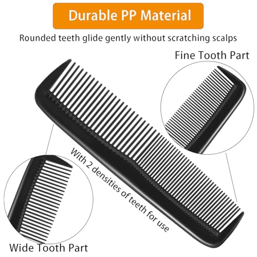 Obeeo 100pcs Black Pocket Hair Combs Bulk, Individually Wrapped Travel Combs