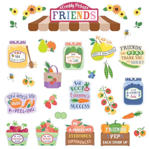 Carson Dellosa Freshly Picked Friends 41pc Classroom Bulletin Board Set