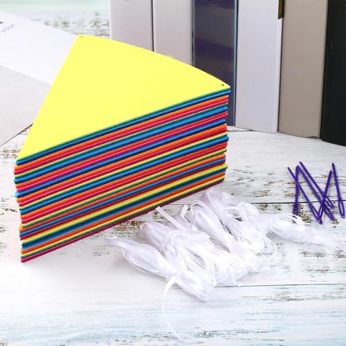 Rainbow Felt Bunting Banner - 72 Colorful Pennant Flags for Parties