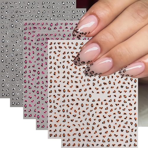6 Sheets Leopard Print Nail Art Stickers - Cute Fall Designs