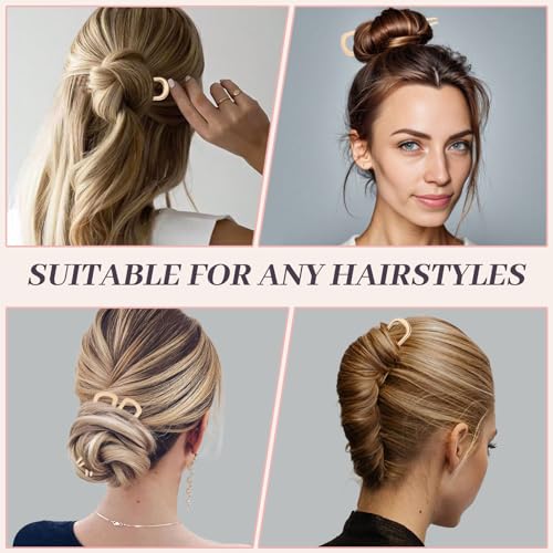 JIRIS 2PCS Gold 4.3-Inch U-Shaped French Hair Pins for Women & Girls - Set1