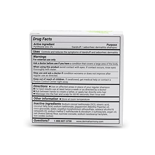 DermaHarmony 2% Pyrithione Zinc Shampoo Bar - Peppermint, 4 oz