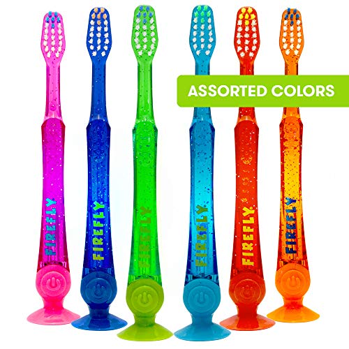 Kids Light Up Timer Toothbrush Pack of 2 with Suction Cup - Soft Bristles, Assorted