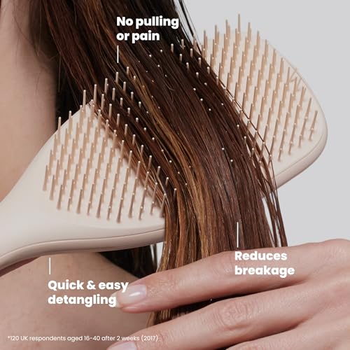 Tangle Teezer Large Ultimate Detangler Brush - Vanilla, 20% Larger Paddle for Straight to Wavy Hair