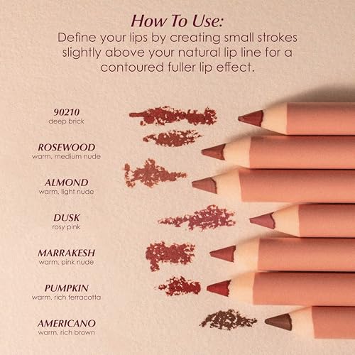 PERSONA Dusk Lip Liner Pencil - Creamy Long-Wear Matte, Sharpenable, Lip Makeup