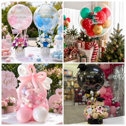 24 Inch Clear Bobo Balloons - 20 Pack for Party Decorations