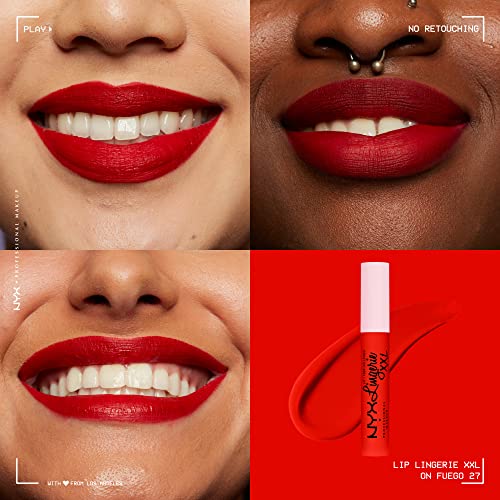 NYX Lip Lingerie XXL Matte Liquid Lipstick - On Fuego (Fire Red)
