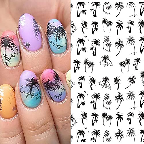 Palm Tree Nail Stickers - 2 Sheets Tropical Nail Art Decals