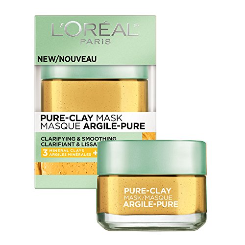 L'Oreal Paris Pure Clay Face Mask with Yuzu Lemon, 1.7 oz for Rough Skin