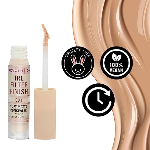 Revolution IRL Filter Finish Concealer C3 0.21 oz (Pack of 2) - Full Coverage & Long-Lasting