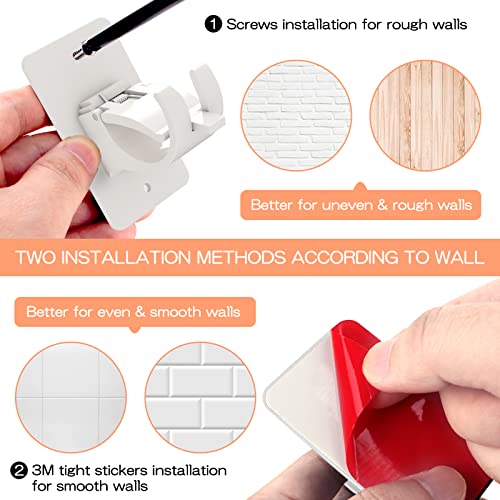 Self-Adhesive Curtain Rod Brackets - 4 Pack, No Drill, Adjustable Hooks