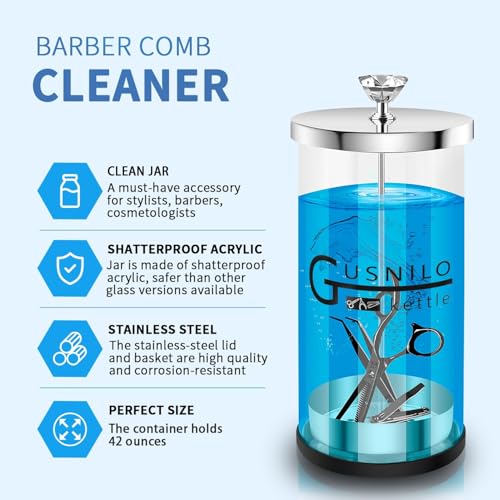 30 Oz Glass Salon Jar with Stainless Steel Tray for Nail Tools