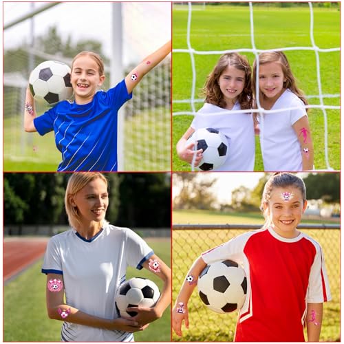 Pink Soccer Temporary Tattoos - 200+ Soccer Birthday Party Favors & Decorations