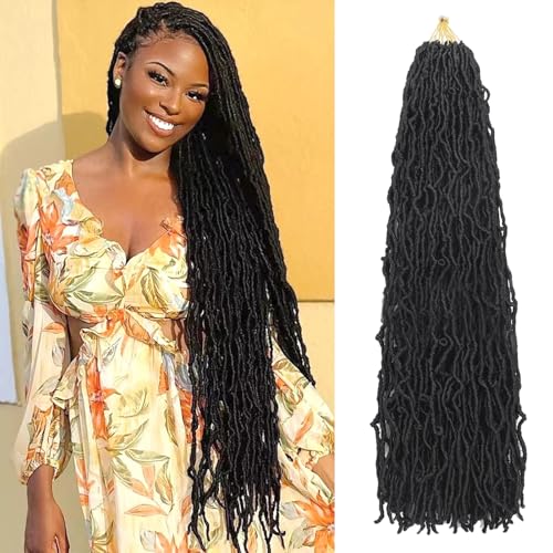 DACAI XIU 30 Inch Faux Locs Crochet Hair - Pre-Looped Synthetic Goddess Locs