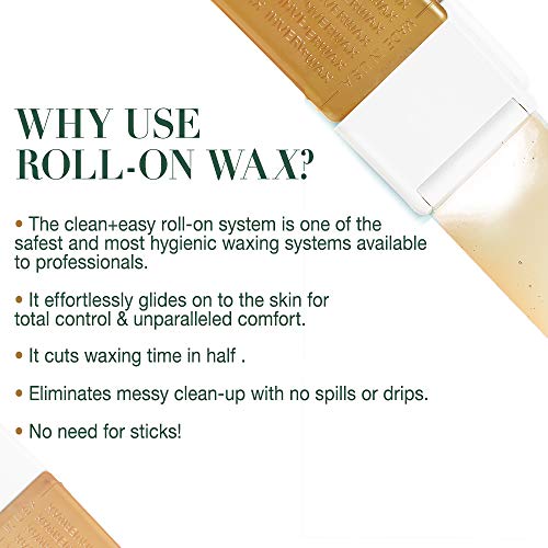 Clean + Easy Large Sensitive Roll-On Wax Refill 3-Pack for Facial & Body Hair Removal